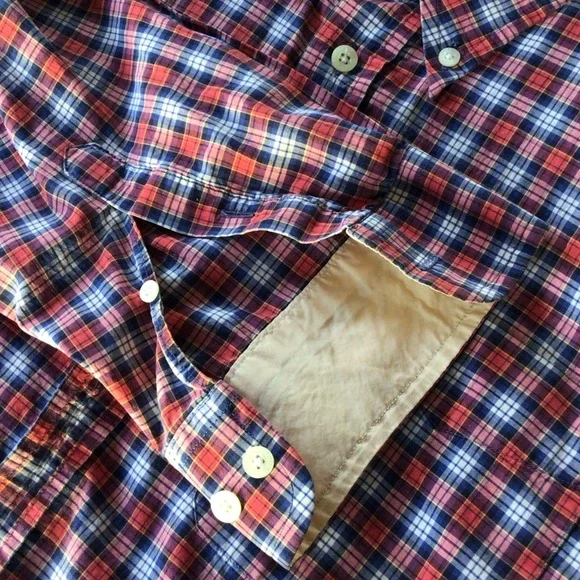 Barbour Men's Plaid Shirt in Red and Blue - Picture 13 of 14